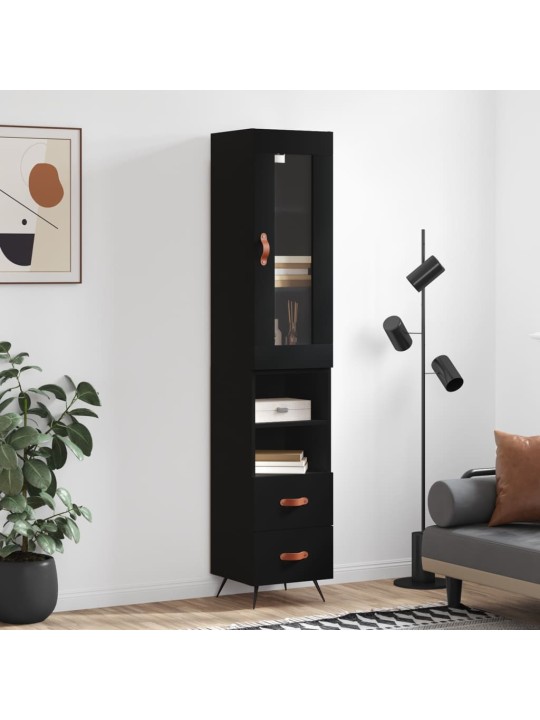 Skříň highboard černá 34,5 x 34 x 180 cm kompozitní dřevo