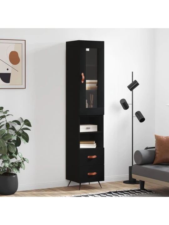Skříň highboard černá 34,5 x 34 x 180 cm kompozitní dřevo