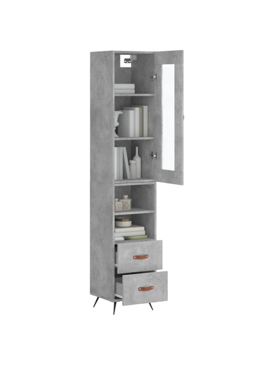 Skříň highboard betonově šedá 34,5x34x180 cm kompozitní dřevo