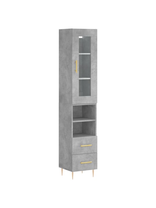 Skříň highboard betonově šedá 34,5x34x180 cm kompozitní dřevo