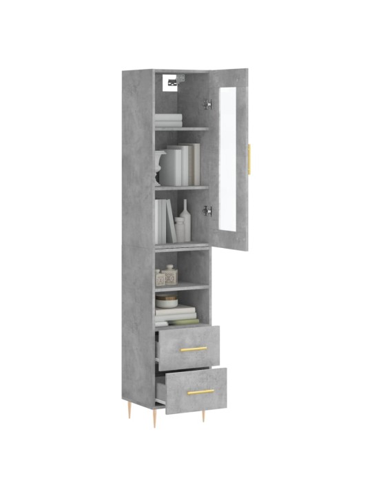 Skříň highboard betonově šedá 34,5x34x180 cm kompozitní dřevo