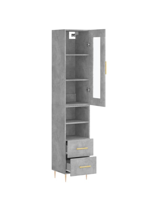 Skříň highboard betonově šedá 34,5x34x180 cm kompozitní dřevo