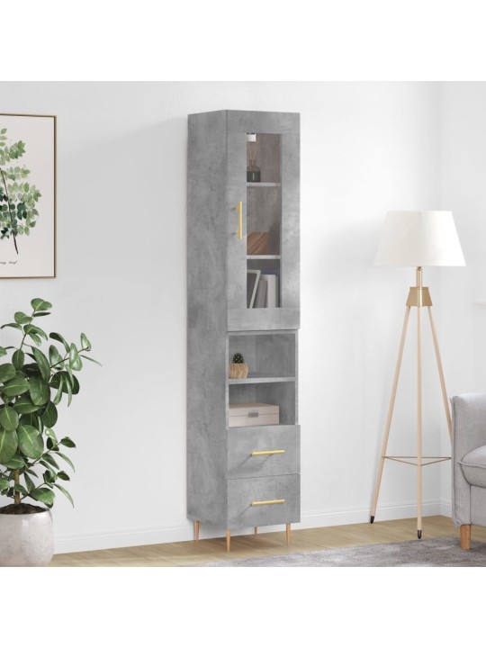 Skříň highboard betonově šedá 34,5x34x180 cm kompozitní dřevo