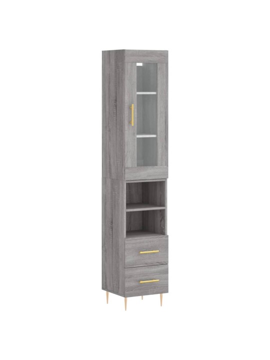 Skříň highboard šedá sonoma 34,5 x 34 x 180 cm kompozitní dřevo