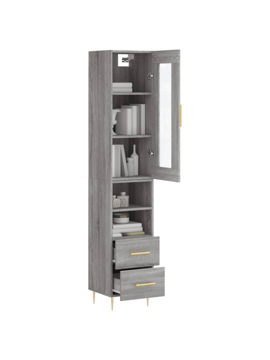 Skříň highboard šedá sonoma 34,5 x 34 x 180 cm kompozitní dřevo