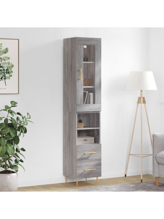 Skříň highboard šedá sonoma 34,5 x 34 x 180 cm kompozitní dřevo