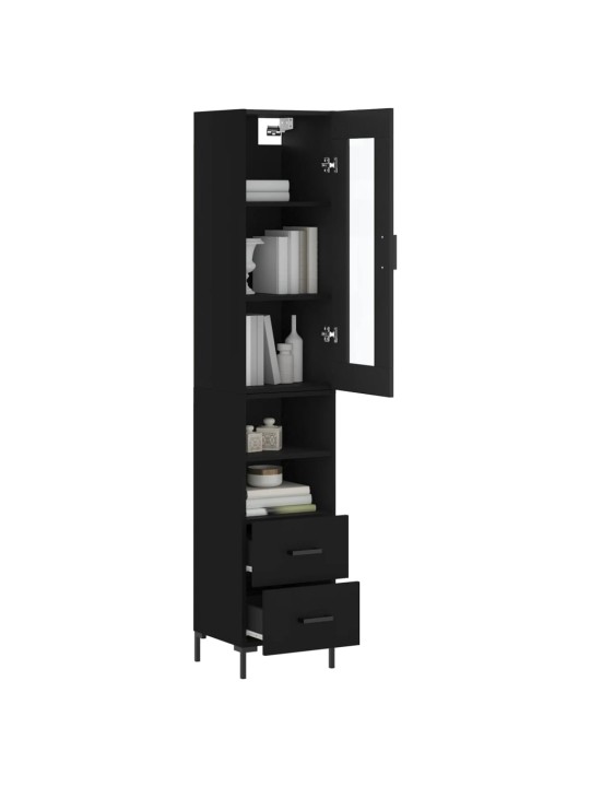 Skříň highboard černá 34,5 x 34 x 180 cm kompozitní dřevo