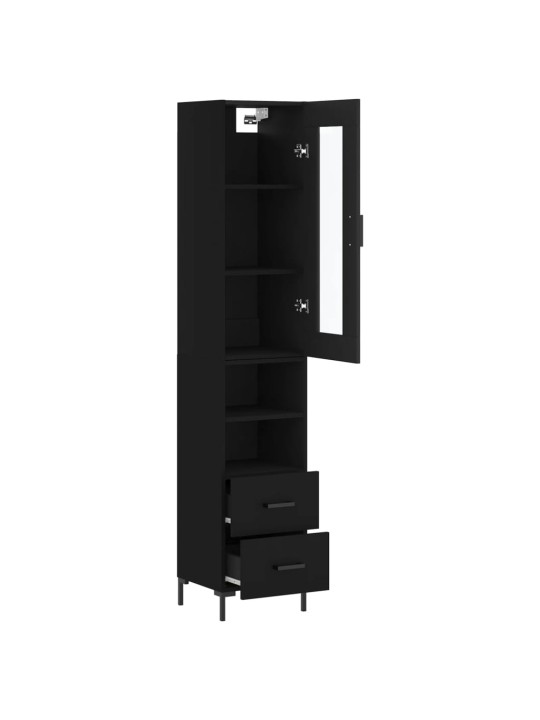 Skříň highboard černá 34,5 x 34 x 180 cm kompozitní dřevo