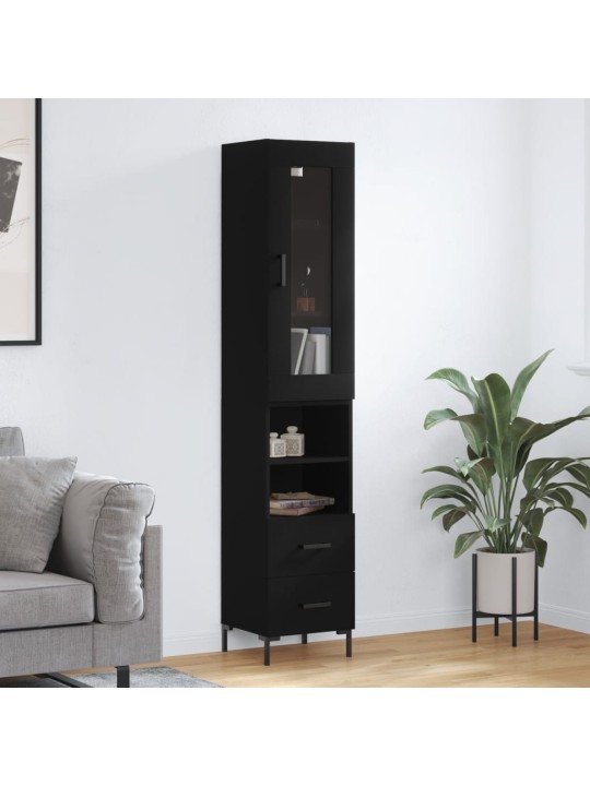 Skříň highboard černá 34,5 x 34 x 180 cm kompozitní dřevo