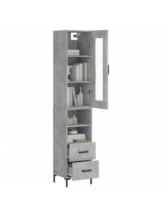 Skříň highboard betonově šedá 34,5x34x180 cm kompozitní dřevo