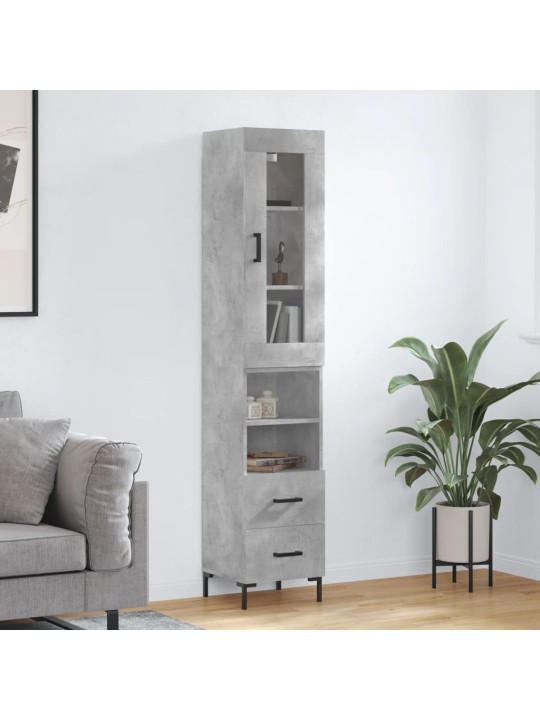 Skříň highboard betonově šedá 34,5x34x180 cm kompozitní dřevo