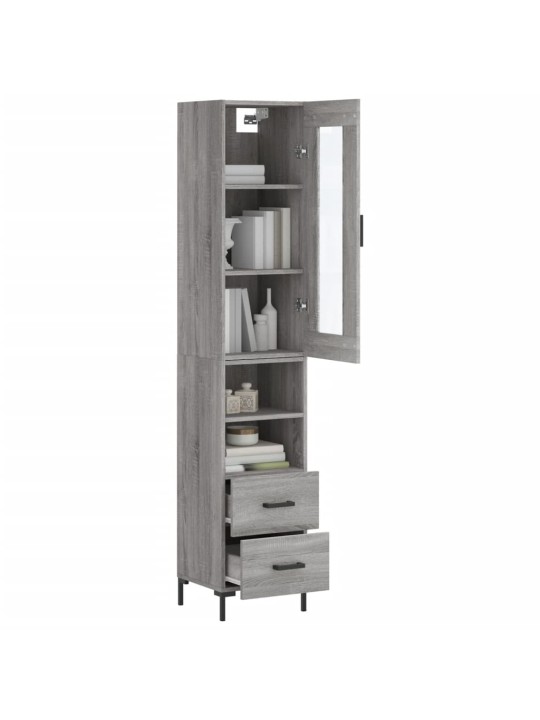 Skříň highboard šedá sonoma 34,5 x 34 x 180 cm kompozitní dřevo