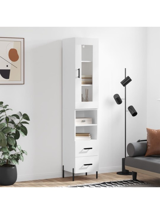 Skříň highboard bílá 34,5 x 34 x 180 cm kompozitní dřevo
