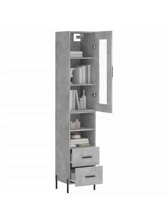 Skříň highboard betonově šedá 34,5x34x180 cm kompozitní dřevo
