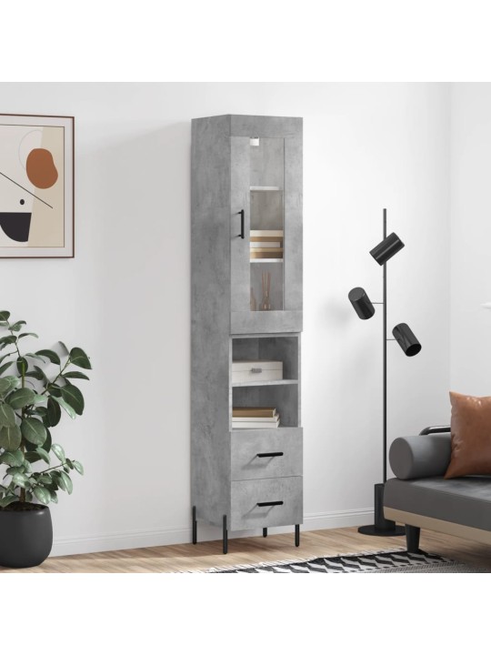 Skříň highboard betonově šedá 34,5x34x180 cm kompozitní dřevo