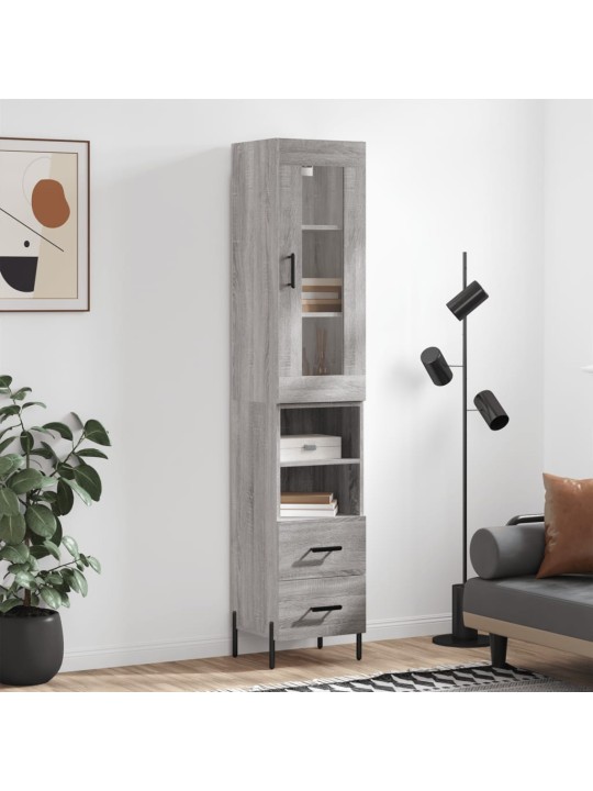 Skříň highboard šedá sonoma 34,5 x 34 x 180 cm kompozitní dřevo