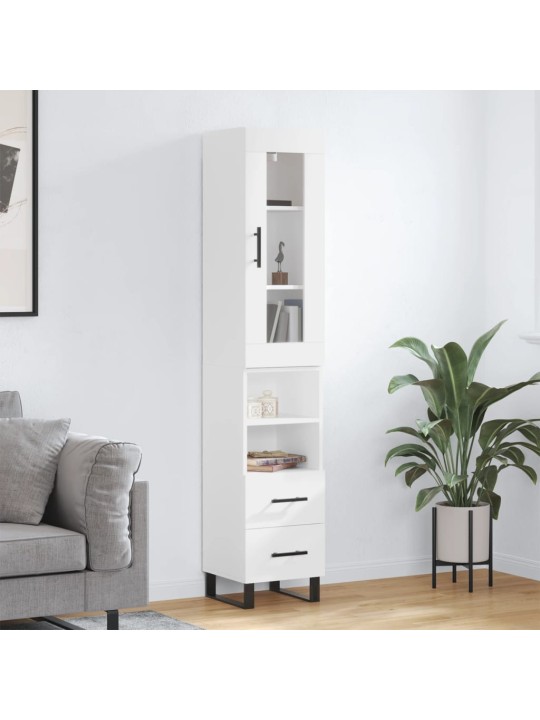 Skříň highboard bílá 34,5 x 34 x 180 cm kompozitní dřevo