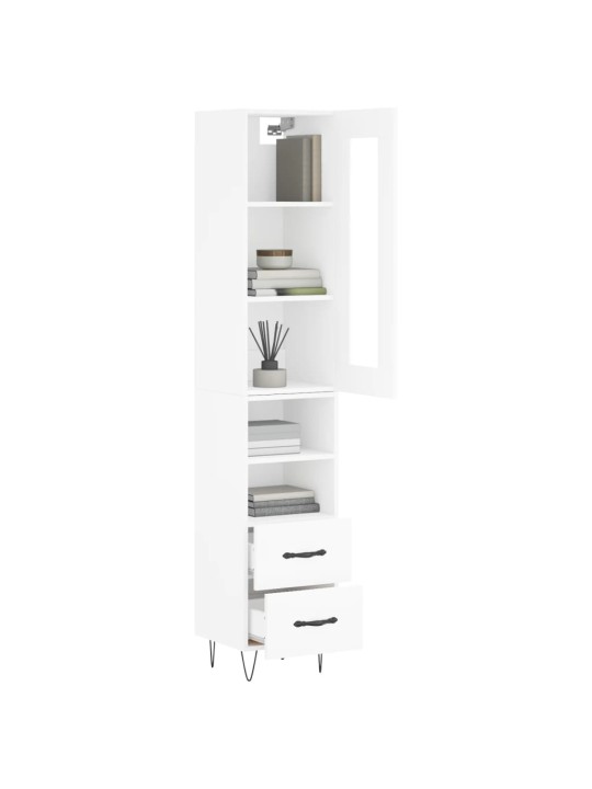 Skříň highboard bílá 34,5 x 34 x 180 cm kompozitní dřevo