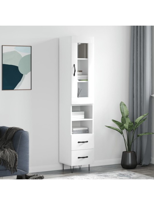 Skříň highboard bílá 34,5 x 34 x 180 cm kompozitní dřevo