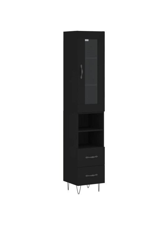 Skříň highboard černá 34,5 x 34 x 180 cm kompozitní dřevo