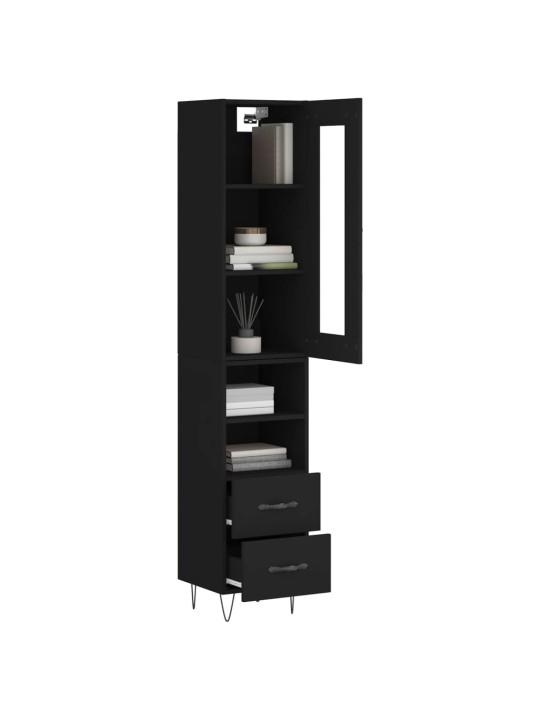 Skříň highboard černá 34,5 x 34 x 180 cm kompozitní dřevo