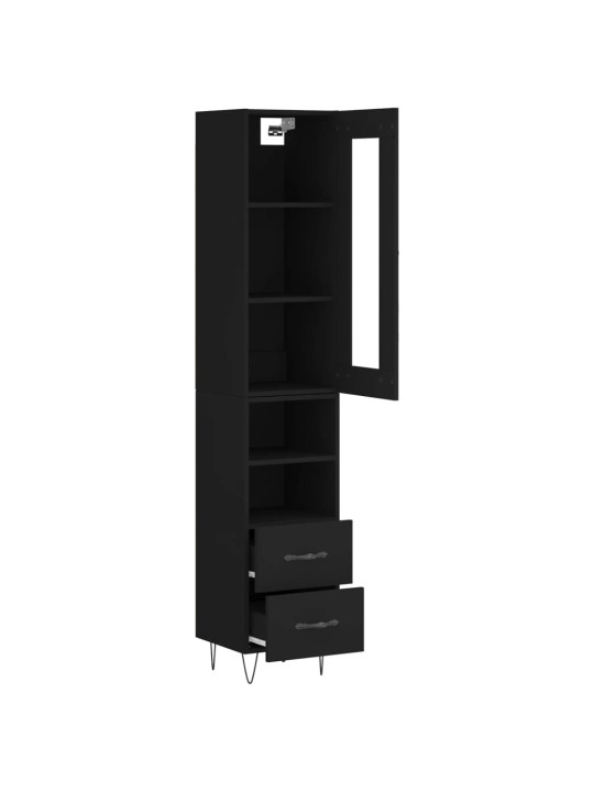 Skříň highboard černá 34,5 x 34 x 180 cm kompozitní dřevo