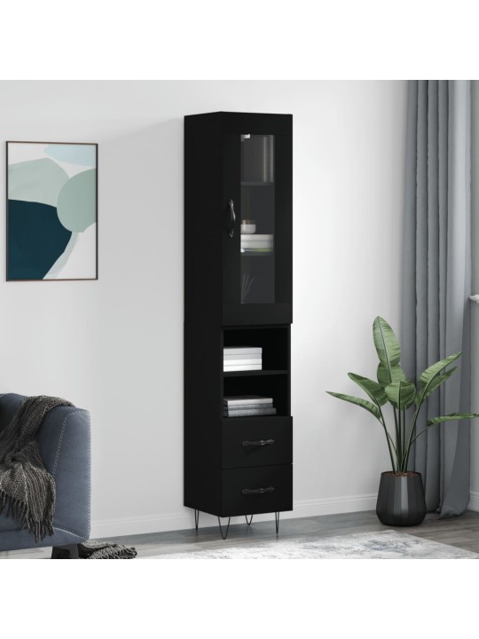 Skříň highboard černá 34,5 x 34 x 180 cm kompozitní dřevo