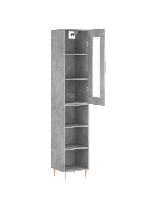 Skříň highboard betonově šedá 34,5x34x180 cm kompozitní dřevo