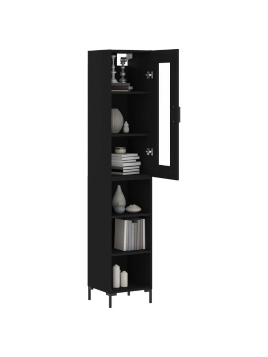 Skříň highboard černá 34,5 x 34 x 180 cm kompozitní dřevo