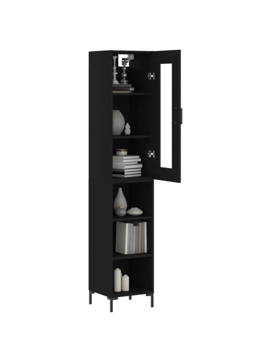 Skříň highboard černá 34,5 x 34 x 180 cm kompozitní dřevo