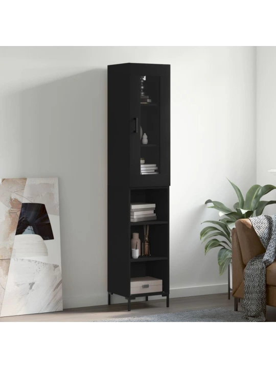Skříň highboard černá 34,5 x 34 x 180 cm kompozitní dřevo