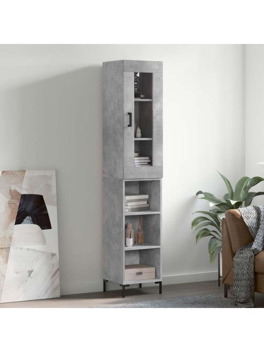 Skříň highboard betonově šedá 34,5x34x180 cm kompozitní dřevo
