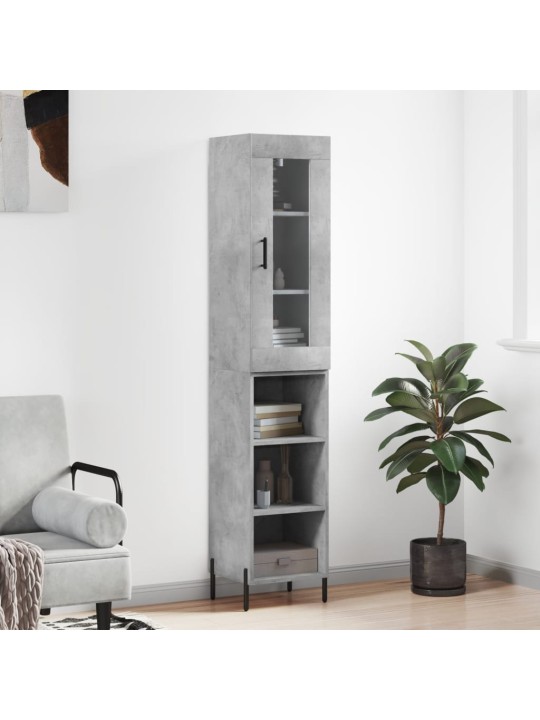 Skříň highboard betonově šedá 34,5x34x180 cm kompozitní dřevo