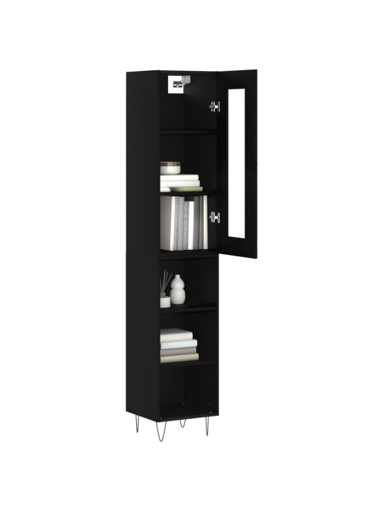 Skříň highboard černá 34,5 x 34 x 180 cm kompozitní dřevo