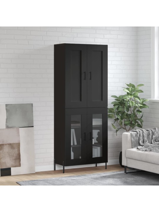 Skříň highboard černá 69,5 x 34 x 180 cm kompozitní dřevo