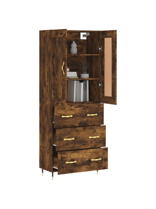 Skříň highboard kouřový dub 69,5 x 34 x 180 cm kompozitní dřevo