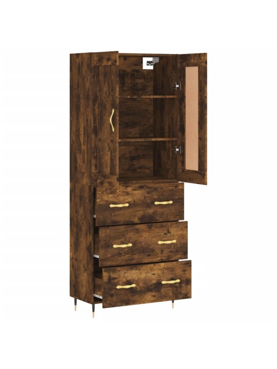 Skříň highboard kouřový dub 69,5 x 34 x 180 cm kompozitní dřevo