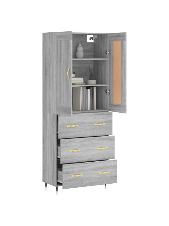 Skříň highboard šedá sonoma 69,5 x 34 x 180 cm kompozitní dřevo