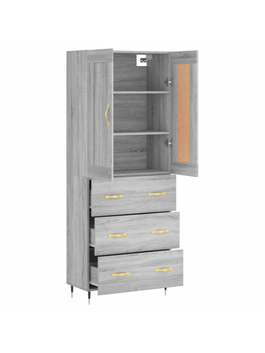 Skříň highboard šedá sonoma 69,5 x 34 x 180 cm kompozitní dřevo