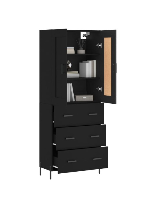 Skříň highboard černá 69,5 x 34 x 180 cm kompozitní dřevo
