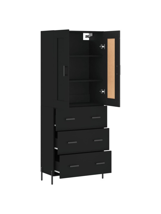 Skříň highboard černá 69,5 x 34 x 180 cm kompozitní dřevo