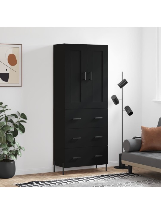 Skříň highboard černá 69,5 x 34 x 180 cm kompozitní dřevo