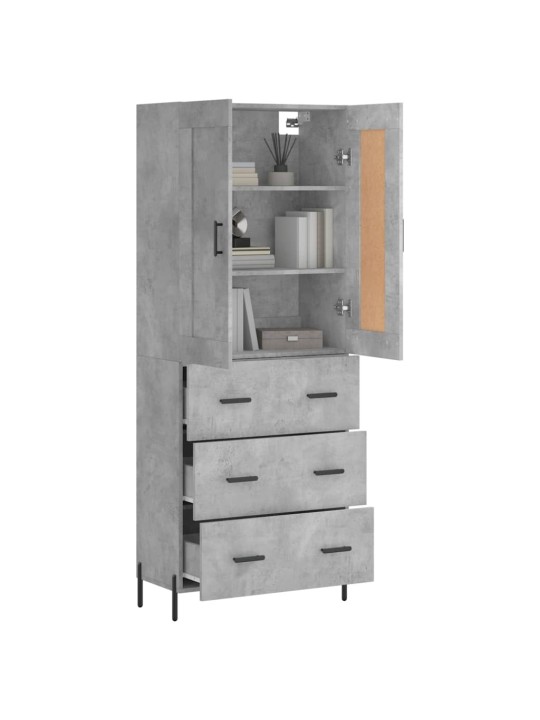 Skříň highboard betonově šedá 69,5x34x180 cm kompozitní dřevo