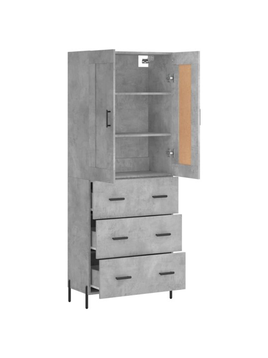 Skříň highboard betonově šedá 69,5x34x180 cm kompozitní dřevo