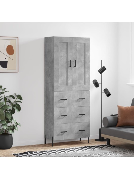 Skříň highboard betonově šedá 69,5x34x180 cm kompozitní dřevo