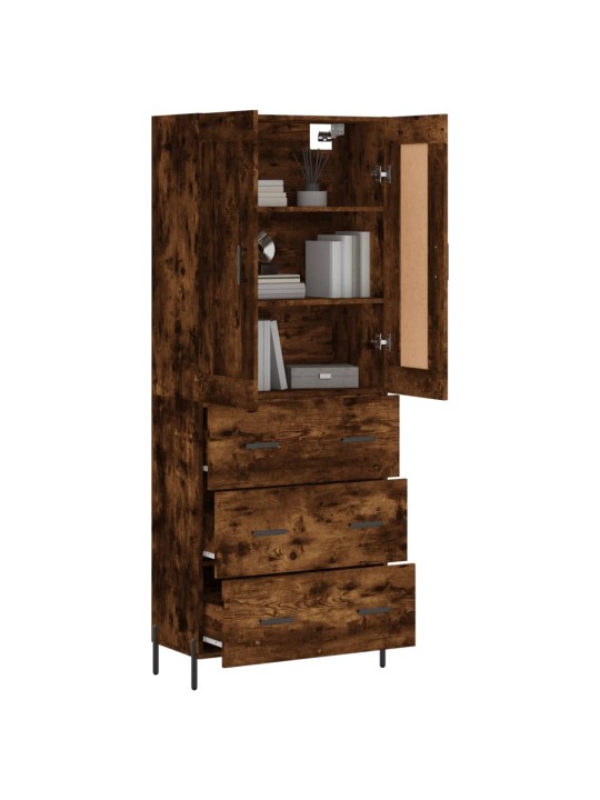 Skříň highboard kouřový dub 69,5 x 34 x 180 cm kompozitní dřevo