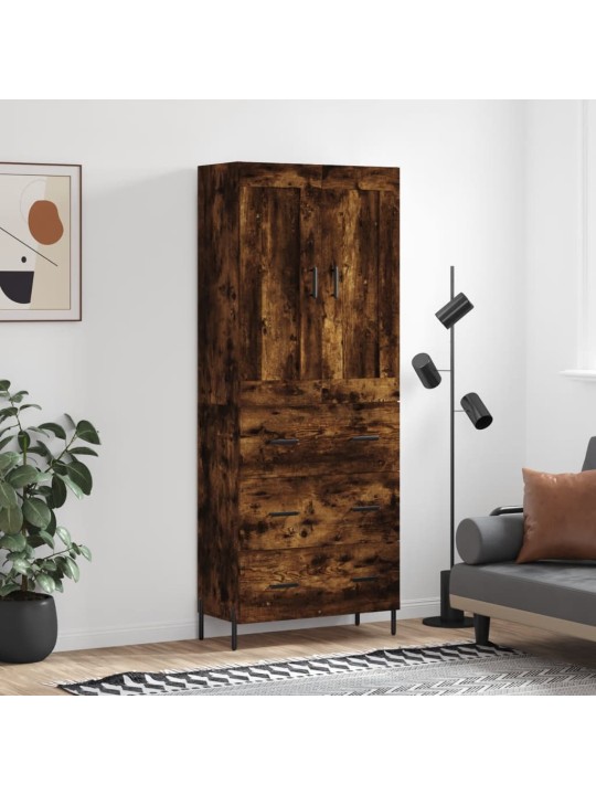 Skříň highboard kouřový dub 69,5 x 34 x 180 cm kompozitní dřevo