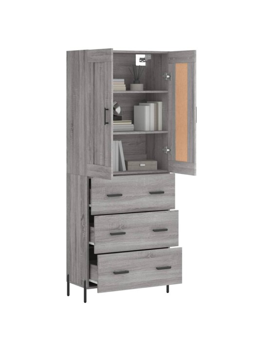 Skříň highboard šedá sonoma 69,5 x 34 x 180 cm kompozitní dřevo