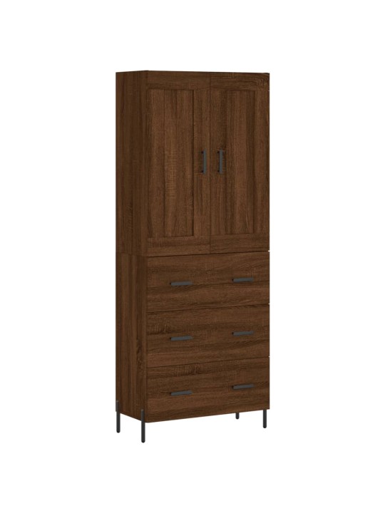 Skříň highboard hnědý dub 69,5 x 34 x 180 cm kompozitní dřevo