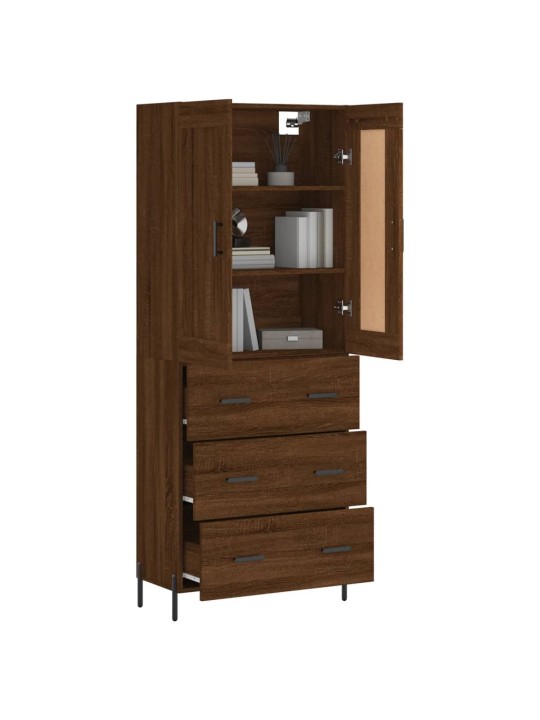 Skříň highboard hnědý dub 69,5 x 34 x 180 cm kompozitní dřevo